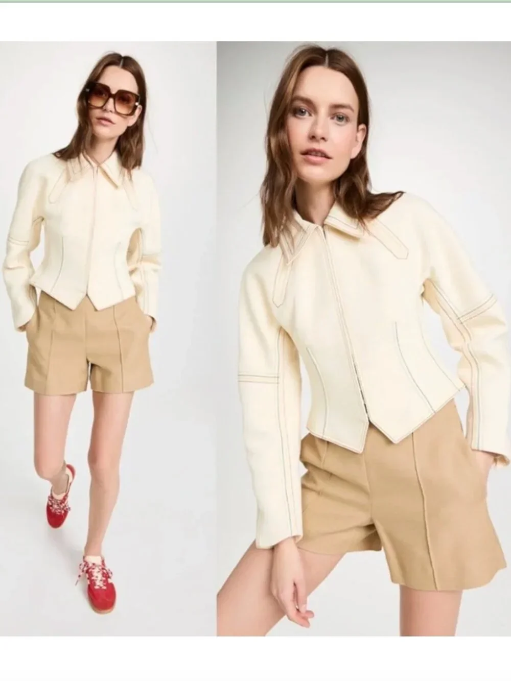 EUC TORY BURCH Cotton Twill Jacket - Neutrals $1,517 Size 2